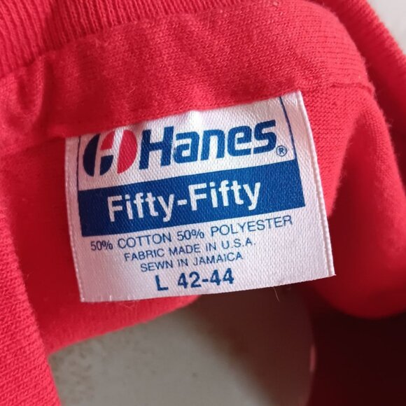 LARGE Vintage T-shirt Single Stitch 1990's Men's HANES COLLEGE JOKE GRAPHIC USA - Picture 3 of 7